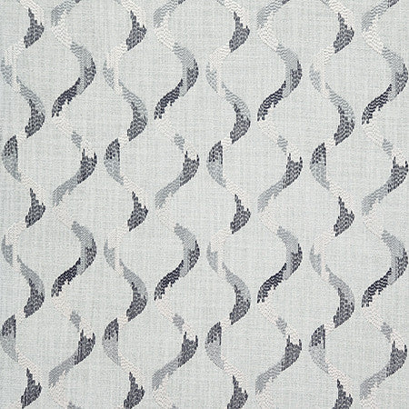 Patched In Lake by Carole Designer Fabric Dewdrop Base: 100% Polyester. Embr: 100% Polyester India 9 1/2" V, 5 1/4" H 53" - Swanky Fabrics -