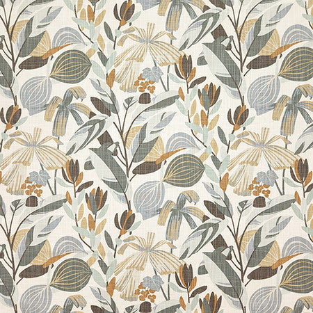 Leaf It Out Atmosphere by Carole Designer Fabric Dewdrop 100% Cotton-SSR Pakistan 25" V, 13 1/2" H HD 54" - Swanky Fabrics -