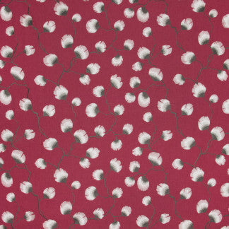 Petal Leaf Raspberry by Carole Designer Fabric Mulberry Sangria 50% Polyester, 50% Cotton India N/A 15 3/8" V, 25 1/4" H 51" - Swanky Fabrics -