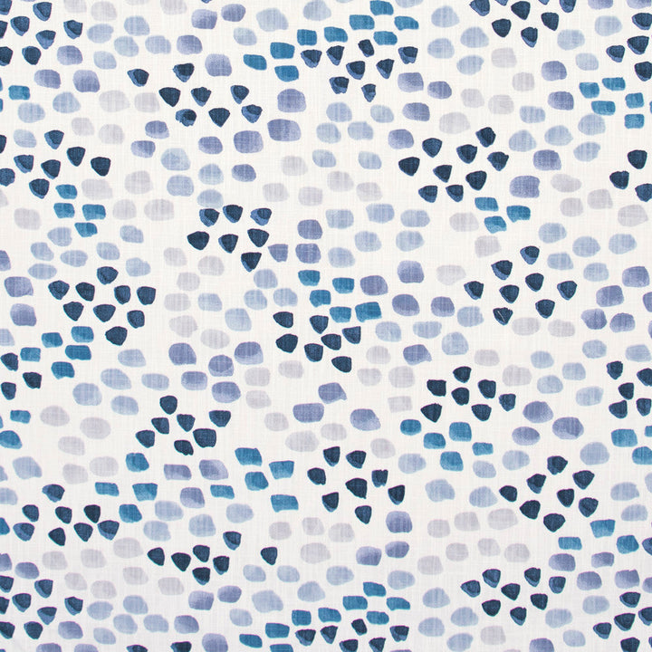 Kicked Stones Indigo by Carole Designer Fabric Bluebird 100% Cotton Printed in USA Passes 12,000 Double Rubs Wyzenbeek Horizontal: 27 and Vertical: 25.25 54 - Swanky Fabrics -