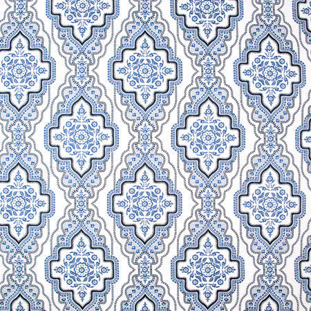 Earned Admiration Cobalt by Carole Designer Fabric Blue Forest 76% Polyester, 24% Cotton India 18 3/4" V, 17 1/2" H 52" - Swanky Fabrics -