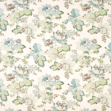 River Tour White Tea by Carole Designer Fabric Blue Forest 100% Cotton-SSR China 27" V, 27" H 54" - Swanky Fabrics -