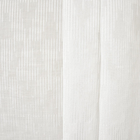 Stand Here White by Carole Designer Fabric Sheer Luxury 100% Polyester TURKEY 11 3/8" V, 7 7/8" H 118" - Swanky Fabrics -