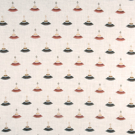 Fan Out Cinnamon by Carole Designer Fabric Well-Traveled 86% Polyester, 9% Rayon, 5% Linen China 60,000 Wyzenbeek Double Rubs 5 3/4" V, 4 1/2" H 55" - Swanky Fabrics -