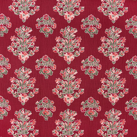 Wrist Corsage Ruby by Carole Designer Fabric Geranium 85% Cotton, 15% Linen Printed In USA 12 5/8" V, 13 1/2" H 54" - Swanky Fabrics -