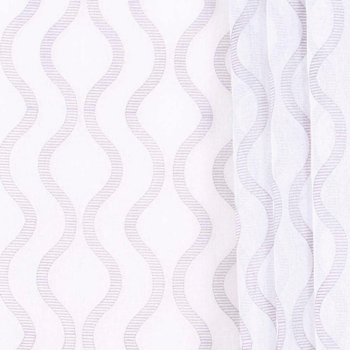 Palace Arch Silver by Carole Designer Fabric Sheer Intrigue 100% Polyester China N/A Horizontal: 9.125 and Vertical: 6 54 - Swanky Fabrics -