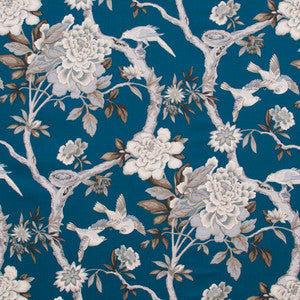 Carole Fabric Bird Sanctuary Prussian