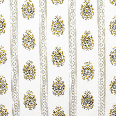 Road To Royalty Turmeric by Carole Designer Fabric Artisan 54% Linen, 46% Cotton INDIA 7" V, 17 3/8" H 54" - Swanky Fabrics -