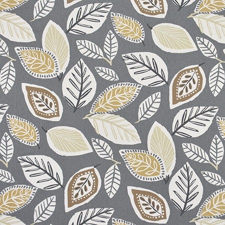 Falling Leaves Ash by Carole Designer Fabric Moonstone 100% Cotton Usa 26 1/2" V, 27 1/4" H HD 56.5" - Swanky Fabrics -
