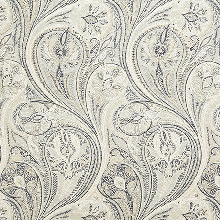 Tempting Thoughts Indigo by Carole Designer Fabric In The Details 50% Polyester, 42% Cotton, 8% Linen India 9,000 Wyzenbeek Double Rubs 27 1/4" V, 13 3/4" H 54" - Swanky Fabrics -