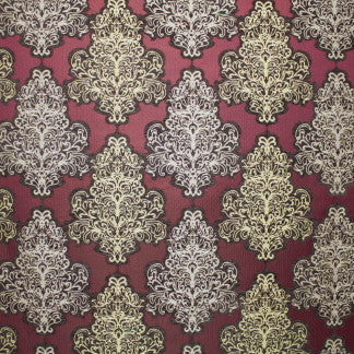 Row House Merlot by Carole Designer Fabric Festive Flair 100% Polyester China N/A 14 3/8" V, 13 3/8" H 55" - Swanky Fabrics -