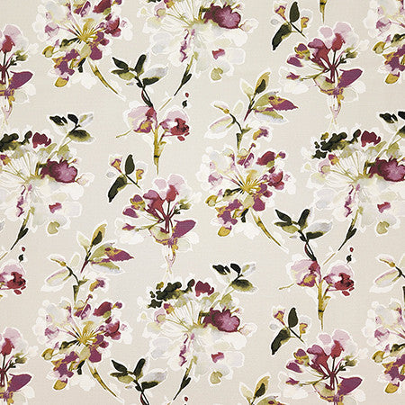 Quiet Garden Amethyst by Carole Designer Fabric Dawn & Dusk 100% Cotton India 24" V, 13 3/4" H HD 54" - Swanky Fabrics -
