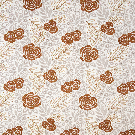 Bedford Place Sepia by Carole Designer Fabric English Garden Base: 55% COTTON, 45% LINEN Embr:39.4% COTTON, 32.3% LINEN, 22.1% ACRYLIC, 6.2% VISCOSE 2,000 Martindale Circular Rubs 17 1/4" V, 14 3/4" H 51*" - Swanky Fabrics -