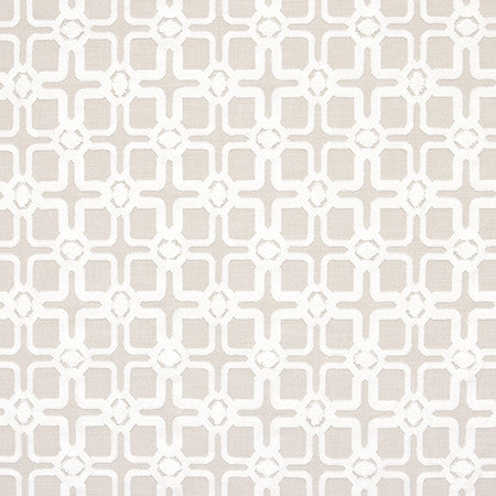 Close Quarters Silver by Carole Designer Fabric Moonstone 73% Cotton, 27% Polyester India N/A 4 3/4" V, 4 1/2" H 53.25" - Swanky Fabrics -