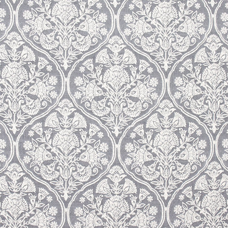 Live Your Life Silver by Carole Designer Fabric Wellington 75% Cotton, 25% Linen-Stain Resistant KOREA 10,000 Wyzenbeek Double Rubs 17 1/2" V, 13 1/4" H HD 54.5" - Swanky Fabrics -