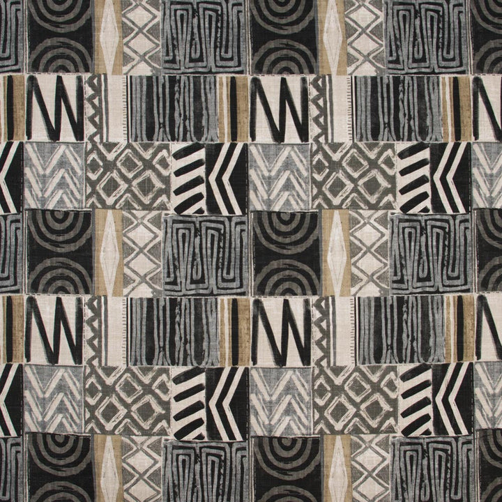 This Is It Stone by Carole Designer Fabric Onyx & Ivory 75% Cotton, 25% Linen- Soil Repellent Pakistan Passes 20,000 Double Rubs Wyzenbeek Horizontal: 18 and Vertical: 18 55 - Swanky Fabrics -