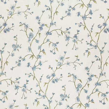Music Lover Sky by Carole Designer Fabric Dewdrop Base: 69% Cotton, 31% Polyester. Embr: 100% Rayon India 20,000 WYZENBEEK DOUBLE RUBS 25 1/4" V, 12 1/2" H HD 50" - Swanky Fabrics -