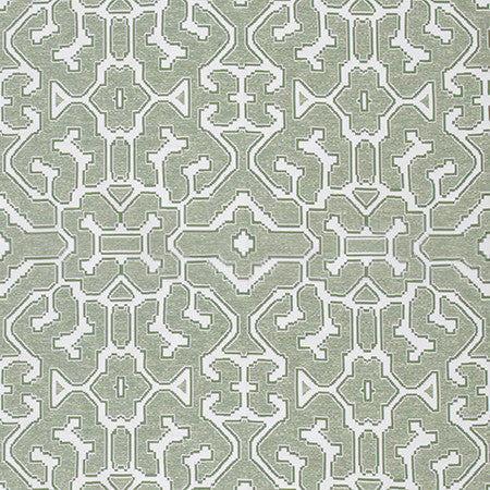 Treasure Box Seafoam by Carole Designer Fabric State Of The Art 58% Polyester, 27% Viscose, 15% Cotton INDIA 16 3/8" V, 12 3/4" H 51.5" - Swanky Fabrics -