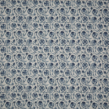 Playing Field Blue by Carole Designer Fabric Blue Crush 50% Cotton, 35% Viscose, 15% Linen India 10 1/4" V, 11" H 55"" - Swanky Fabrics -