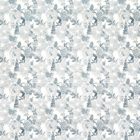 Your World Shy Blue by Carole Designer Fabric Oasis 100% Cotton Pakistan 9" V, 9" H 54" - Swanky Fabrics -