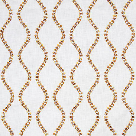 Garden Market Golden by Carole Designer Fabric English Garden Base: 100% Cotton Embr: 100% Viscose N/A 7 7/8" V, 6 1/4" H 52*" - Swanky Fabrics -