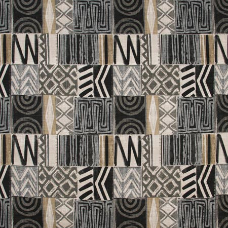 This Is It Stone by Carole Designer Fabric ONYX & IVORY 75% Cotton, 25% Linen- Soil Repellent Pakistan Passes 20,000 Double Rubs Wyzenbeek Horizontal: 18" and Vertical: 18" V 55" - Swanky Fabrics -