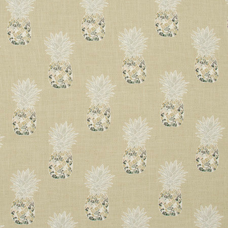 Happy Pineapple Straw by Carole Designer Fabric Lemongrass 95% Polyester, 5% Linen China Passes 50,000 Double Rubs Wyzenbeek 10 1/2" V, 8 3/4" H 58" - Swanky Fabrics -
