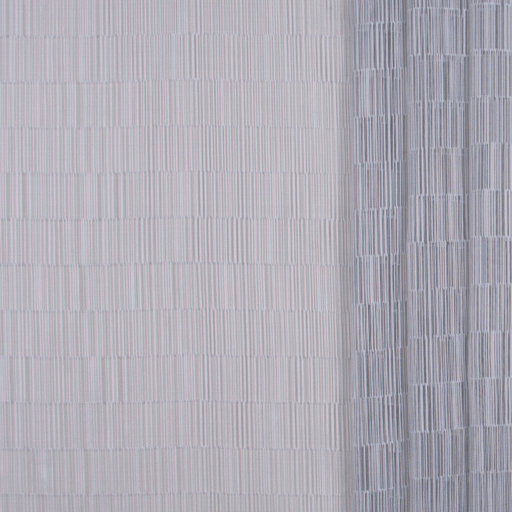 Lined Up Platinum by Carole Designer Fabric Sheer Marvel 100% Polyester CHINA N/A Horizontal: 4125 and Vertical: 8 118 - Swanky Fabrics -