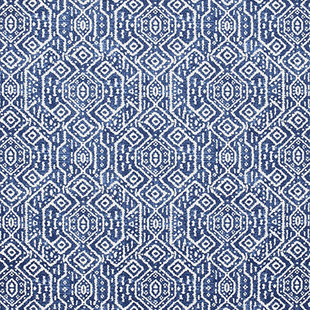 Rare Example Navy by Carole Designer Fabric Artisan 100% Cotton PAKISTAN 50,000 Wyzenbeek Double Rubs 12 1/2" V, 13 1/2" H HD 56.5" - Swanky Fabrics -