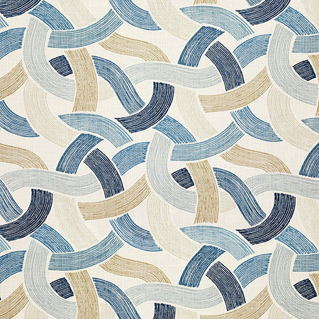 Through The Bends Ocean by Carole Designer Fabric Dewdrop 100% Cotton-SSR Pakistan 12,000 WYZENBEEK DOUBLE RUBS 25 1/4" V, 13 1/2" H HD 54" - Swanky Fabrics -