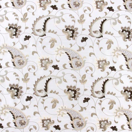 Garden Blooms Pearl by Carole Designer Fabric ONYX & IVORY 100% Polyester India N/A </p><p>Repeat: 18" V, 17" H 51" - Swanky Fabrics -