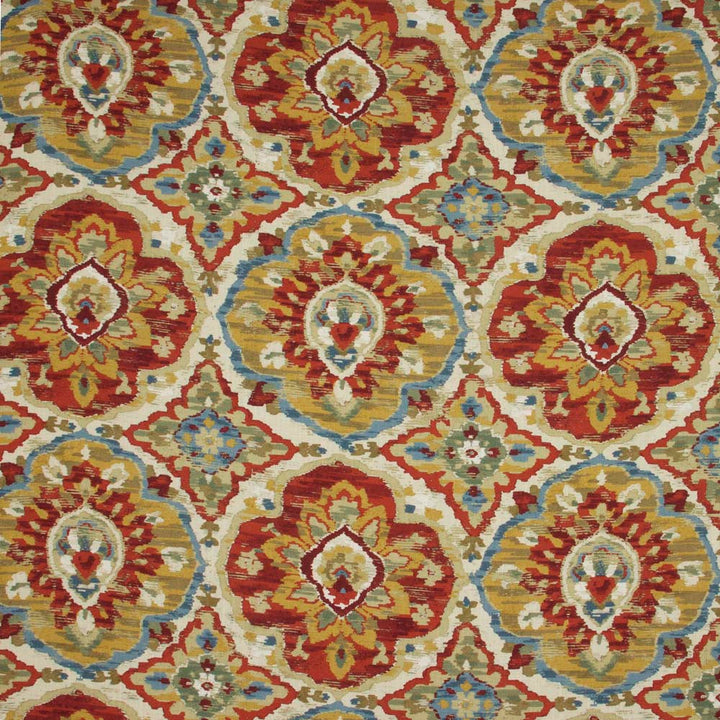 Culture Harvest by Carole Designer Fabric Red Sea 67% Viscose, 33% Linen Spain 15,000 Wyzenbeek Double Rubs Horizontal: 27 and Vertical: 27 54 - Swanky Fabrics -