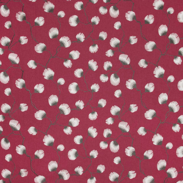 Petal Leaf Raspberry by Carole Designer Fabric Mulberry Sangria 50% Polyester, 50% Cotton India N/A Horizontal: 2525 and Vertical: 15375 51 - Swanky Fabrics -