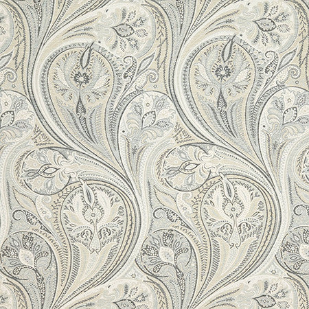 Tempting Thoughts Tranquil by Carole Designer Fabric In The Details 50% Polyester, 42% Cotton, 8% Linen India 27 1/4" V, 13 3/4" H 54" - Swanky Fabrics -