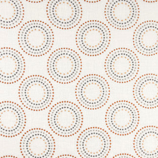 Fireballs Spice by Carole Designer Fabric Evolution 55% Linen, 45% Rayon China Passes 30,000 Double Rubs Wyzenbeek Horizontal: 8 1/4" and Vertical: 7 3/4" 52" - Swanky Fabrics -