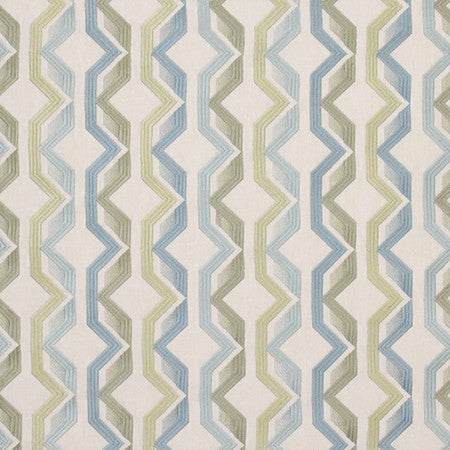 Over The Wall Aquamarine by Carole Designer Fabric Wallflower Base: 72% Poly, 28% Cotton. Embr 100% Poly INDIA 30,000 Wyzenbeek Double Rubs 4 1/2" V, 10 5/8" H 54" - Swanky Fabrics -
