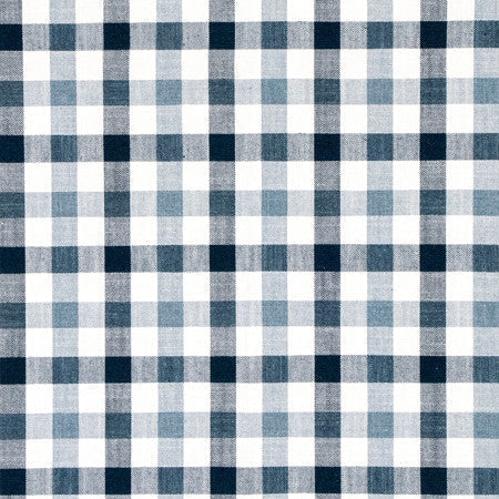 Check Navy by Carole Designer Fabric Making Waves 75% Cotton, 25% Polyester 60,000 Wyzenbeek Double Rubs 2 3/4" V, 2 5/8" H 55" - Swanky Fabrics -