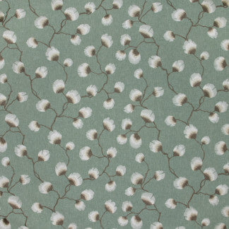 Petal Leaf Dusty Miller by Carole Designer Fabric Emerald Ocean 50% Polyester, 50% Cotton India N/A Horizontal: 25 1/4" and Vertical: 15 3/8" V 51" - Swanky Fabrics -