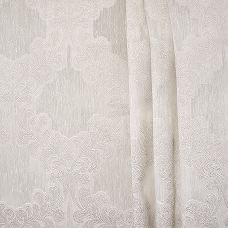 Into The Clouds Stone by Carole Designer Fabric Sheer Luxury 78% Polyester Filament, 22% Spun Polyester INDIA 13 7/8" V, 10 1/4" H 118" - Swanky Fabrics -