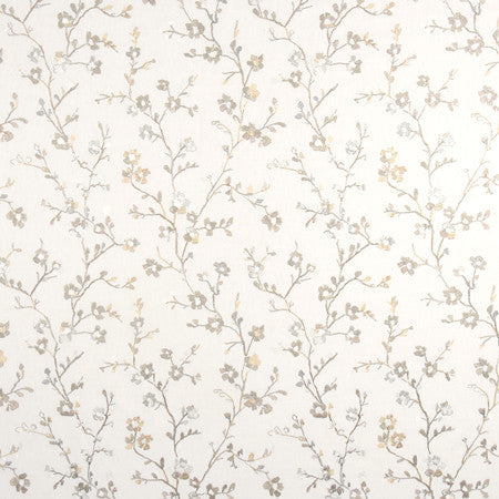 Flower Trail Linen by Carole Designer Fabric From The Heart 58% Cotton, 42% Polyester India 6,000 Wyzenbeek Double Rubs 18 1/2" V, 17 1/2" H 52.25" - Swanky Fabrics -