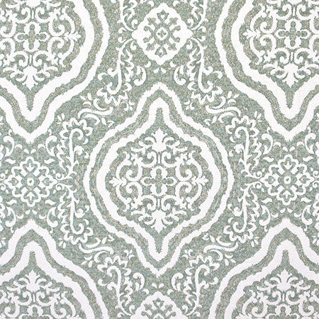 Time Being Aqua by Carole Designer Fabric Jade 95% Polyester, 5% Cotton India N/A 31" V, 27 1/2" H 54.38" - Swanky Fabrics -