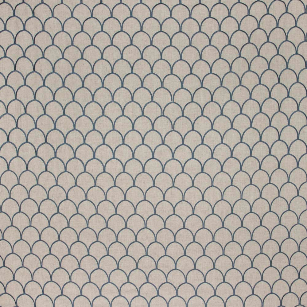 Around The Bend River by Carole Designer Fabric French Navy 88% Polyester, 7% Rayon, 5% Linen China Passes 60,000 Double Rubs Wyzenbeek Horizontal: 275 and Vertical: 4 54 - Swanky Fabrics -