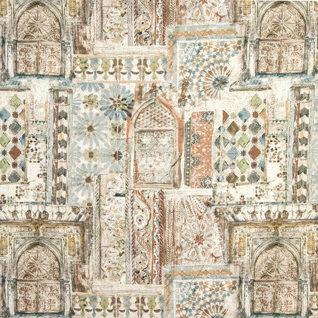 Marrakesh Sienna by Carole Designer Fabric Earthbound 92% Polyester, 8% Linen 110,000 Wyzenbeek Double Rubs 28 1/4" V, 28 1/2" H 56.5" - Swanky Fabrics -