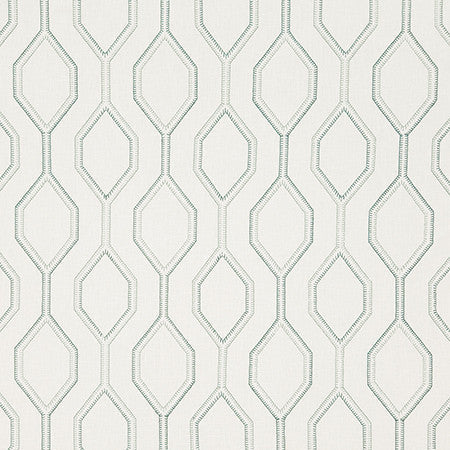 Going My Way Mint by Carole Designer Fabric Dewdrop Base: 70% Cotton, 25% Polyester, 5% Linen, Embr: 61% Cotton, 22% Polyester, 13% Rayon, 4% Linen India N/A 7 3/4" V, 6 1/2" H 52" - Swanky Fabrics -