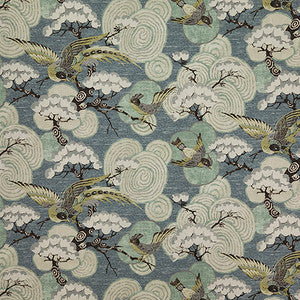Carole Fabric Bird Landing Teal