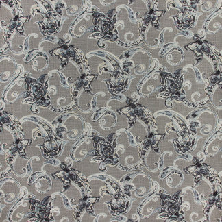 Showstopping Flannel by Carole Designer Fabric Fountain Gate 55% Linen, 45% Viscose China 24" V, 27 1/2" H 54" - Swanky Fabrics -