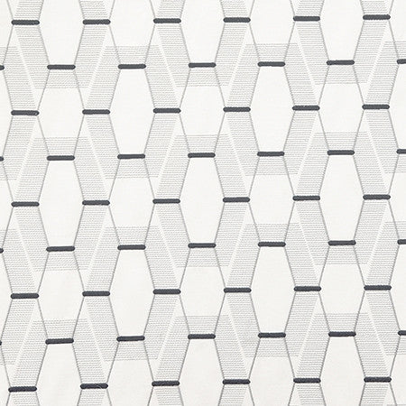 Lunch Date Grey by Carole Designer Fabric Shape Shifter Base: 60% Cotton, 40% Poly Embr: 100% Poly India 11 1/4" V, 8 3/4" H 52" - Swanky Fabrics -
