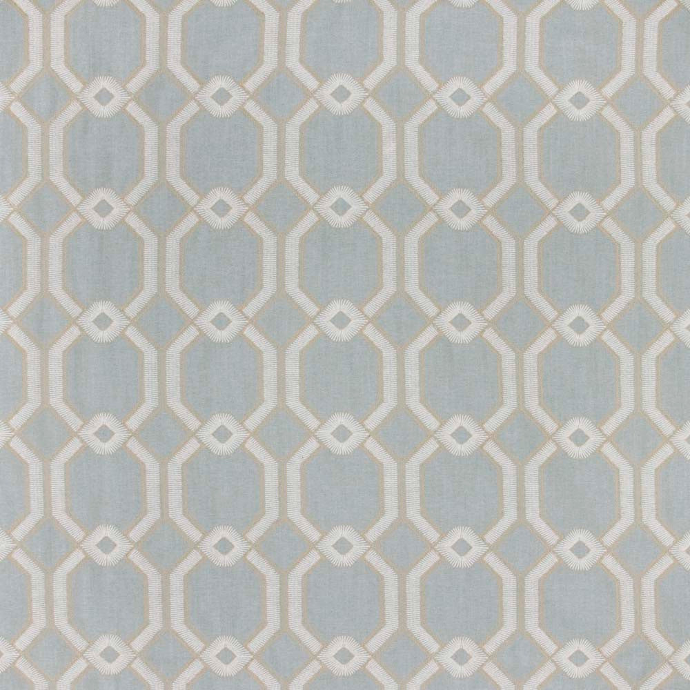 Graceful Gate Powder Blue by Carole Designer Fabric Seamist 100% Polyester India N/A Horizontal: 675 and Vertical: 65 54 - Swanky Fabrics -