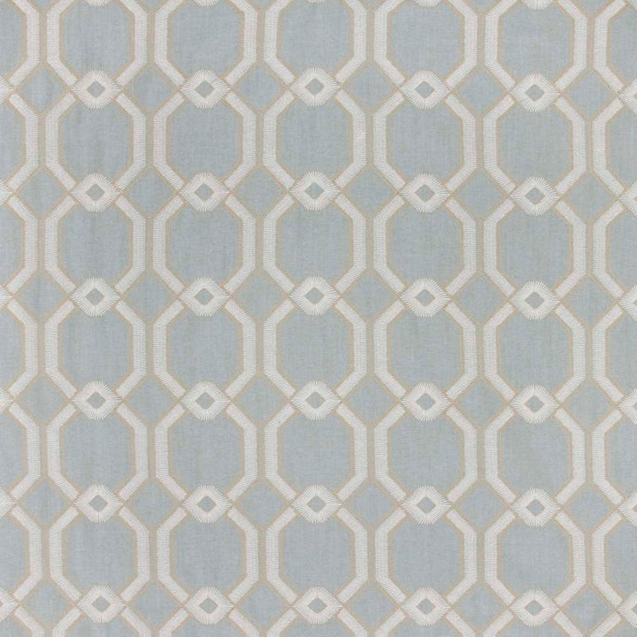 Graceful Gate Powder Blue by Carole Designer Fabric Seamist 100% Polyester India N/A Horizontal: 675 and Vertical: 65 54 - Swanky Fabrics -