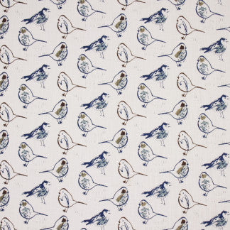 Bird Bath Regal Blue by Carole Designer Fabric Reflection Pool 100% Cotton USA Passes 15,000 Double Rubs Wyzenbeek 8 3/4" V, 18 3/4" H 54" - Swanky Fabrics -